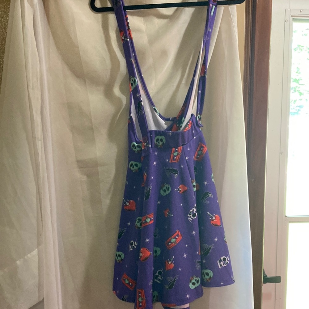 Disney villain, Purple Backless Skater Dress with Red and Green Accents
